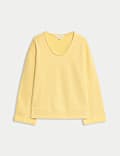 Pure Cotton Scoop Neck Sweatshirt