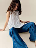 Plisse Pintuck Top