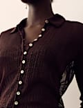 Shimmer Knitted Long Sleeve Shirt