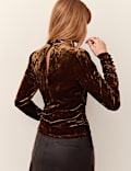 Velvet High Neck Top