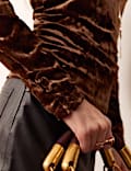 Velvet High Neck Top
