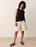 Cotton Rich Embellished Trapeze Vest Top