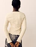 Pure Cotton Shirred Scoop Neck Top