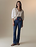 Lyocell Rich High Waisted Slim Flare Jeans