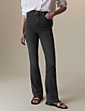Lyocell Rich High Waisted Slim Flare Jeans