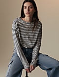 Pure Cotton Striped T-Shirt