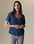 Pure Cotton Scoop Neck T-Shirt