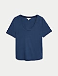 Pure Cotton Scoop Neck T-Shirt