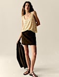Embellished Studded Scoop Neck Cami Top