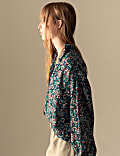 Blouse à col avec encolure et imprimé
