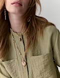 Lyocell Textured Collarless Utility Shirt