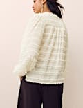 Textured Tufted Button Through Blouse