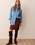 Relaxed Longline Denim Shirt