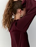 Satin Peter Pan Collar Tie Detail Blouse