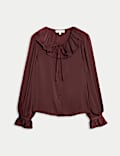 Satin Peter Pan Collar Tie Detail Blouse