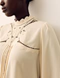 Broderie High Neck Blouse