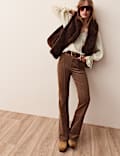 Striped Ruffle Tie Neck Blouse