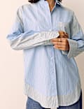 Pure Cotton Striped Oversized Shirt