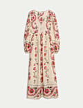 \nPrinted V-Neck Maxi Dress