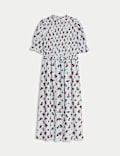 Floral Crew Neck Midi Dress