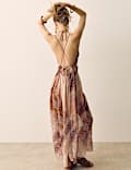 Paisley V-Neck Midaxi Skater Dress