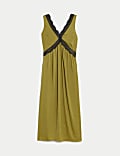 V-Neck Midaxi Slip Dress