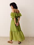 Frill Detail Strappy Midaxi Tiered Dress