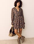 Paisley Floral V Neck Mini Waisted Dress