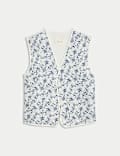 Pure Cotton Printed Quilted Reversible Gilet
