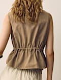 Garment Dyed Tie Waisted Utility Gilet