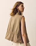 Garment Dyed Tie Waisted Utility Gilet