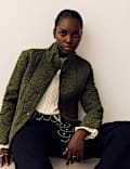 Embroidered Quilted Funnel Neck Jacket