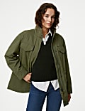 Jacke im Utility-Stil aus reiner Baumwoll mit Stehkragen