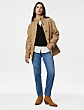 Wool Blend High Neck Coat