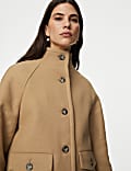 Wool Blend High Neck Coat