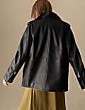 Leather Longline Girlfriend Biker Jacket
