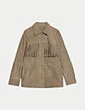 Veste en daim à franges