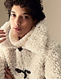 Faux Fur Collared Cropped Coat