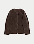 Faux Shearling Reversible Cropped Jacket