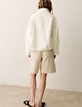 Denim Cross Stitch Casual Utility Jacket
