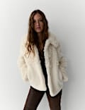 Faux Fur Panelled Coat