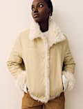 Faux Fur Reversible Bomber Jacket