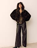 Faux Fur Reversible Bomber Jacket