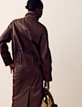 Leather Funnel Neck Jacket