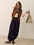 Suede Adjustable Toggle Waist Gilet