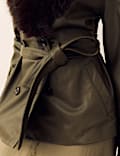 Leather Belted Trench Jacket