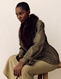 Leather Belted Trench Jacket