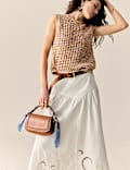 Cotton Blend Ribbed Textured Knitted Vest