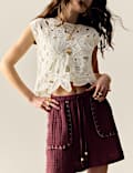 Pointelle Floral Top