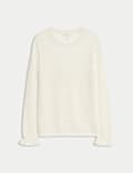 Cotton Rich Pointelle Crew Neck Jumper